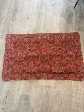 Two Classic Red and Gold Damask Decorative Pillowcases
